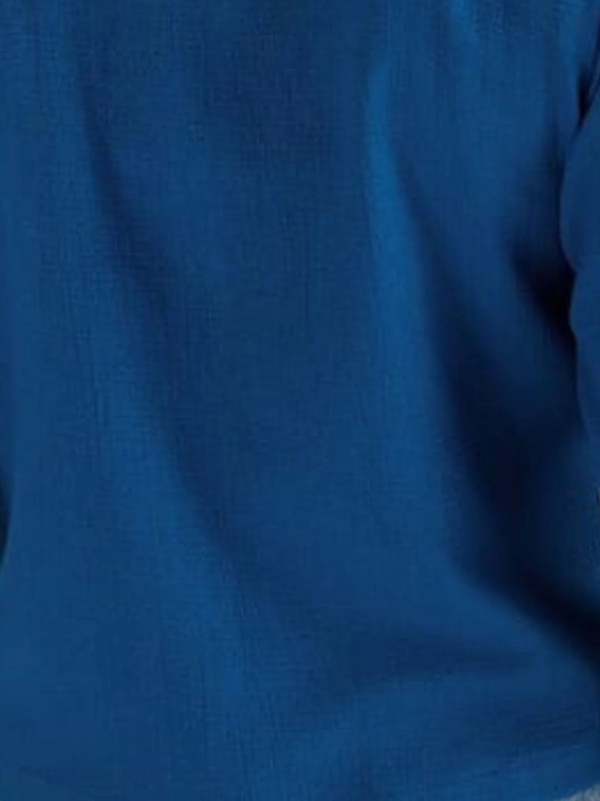 Odette Blue Cotton Blend Solid Shirt For Women - Image 4