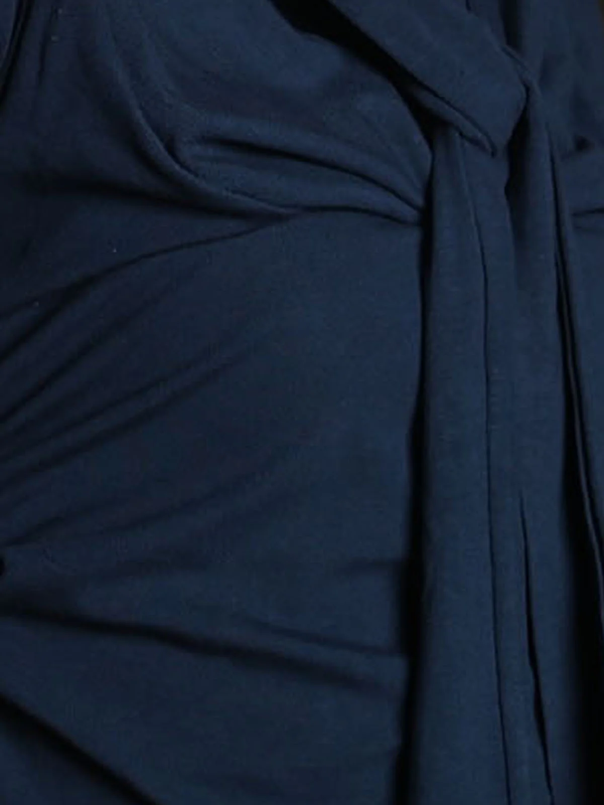 Odette Blue Cotton Rib Solid Top For Women - Image 5