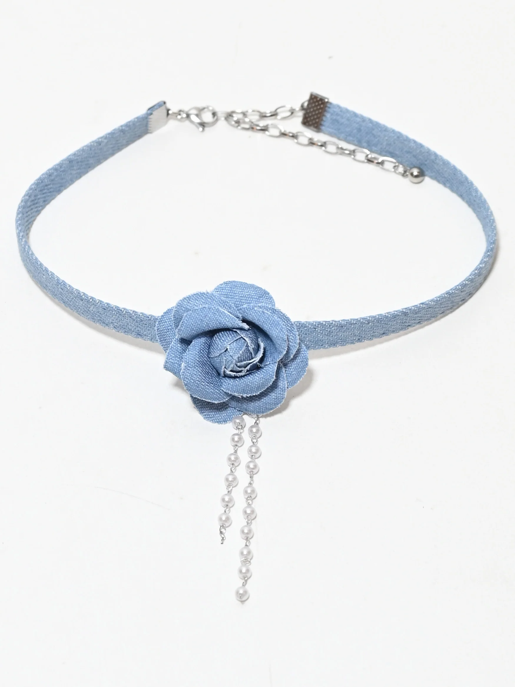 Odette Blue Denim Pearl Neckpiece For Women - Image 3