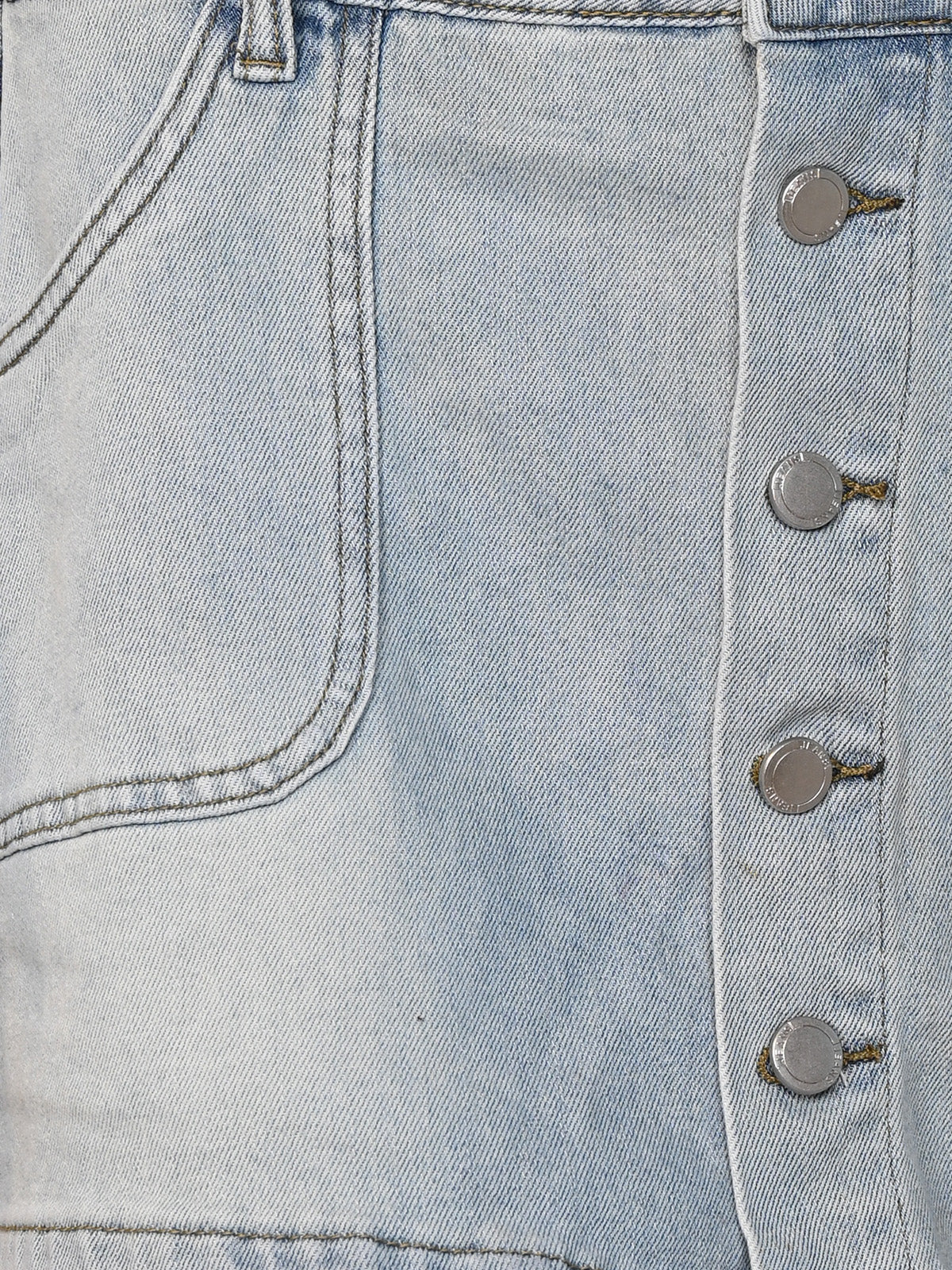 Odette Blue Denim Solid Shorts For Women - Image 4