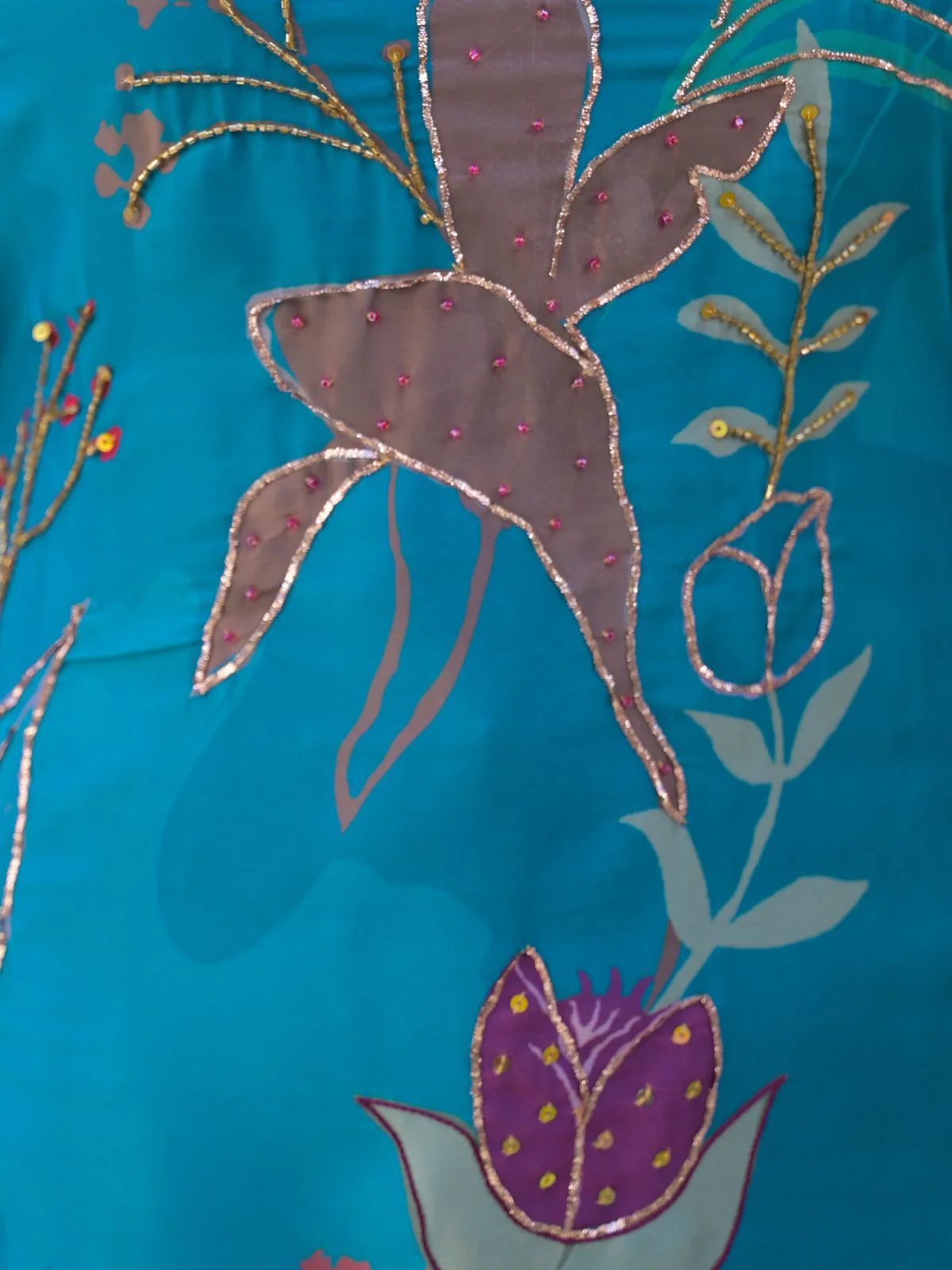 Odette Blue Georgette Embellished Stiched Kurta Set For Women - Image 6