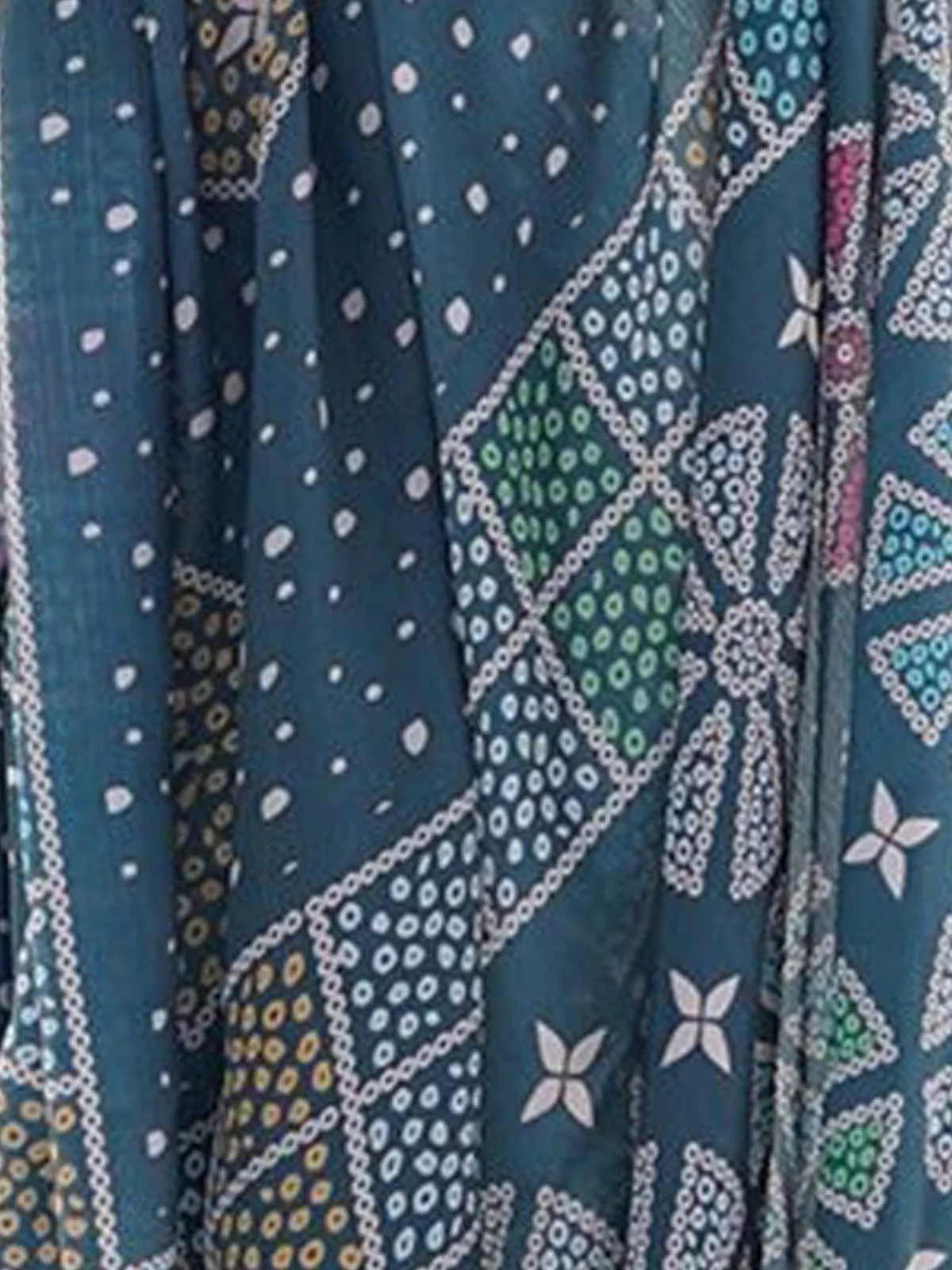 Odette Blue Georgette Printed Saree For Women - Image 5