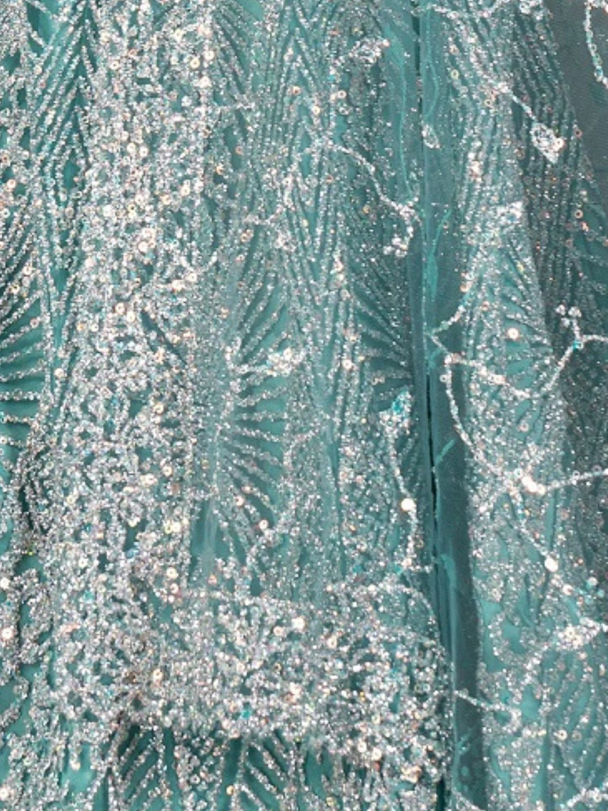 Odette Blue Net Embroidered Semi-Stitched lehenga For Women - Image 7