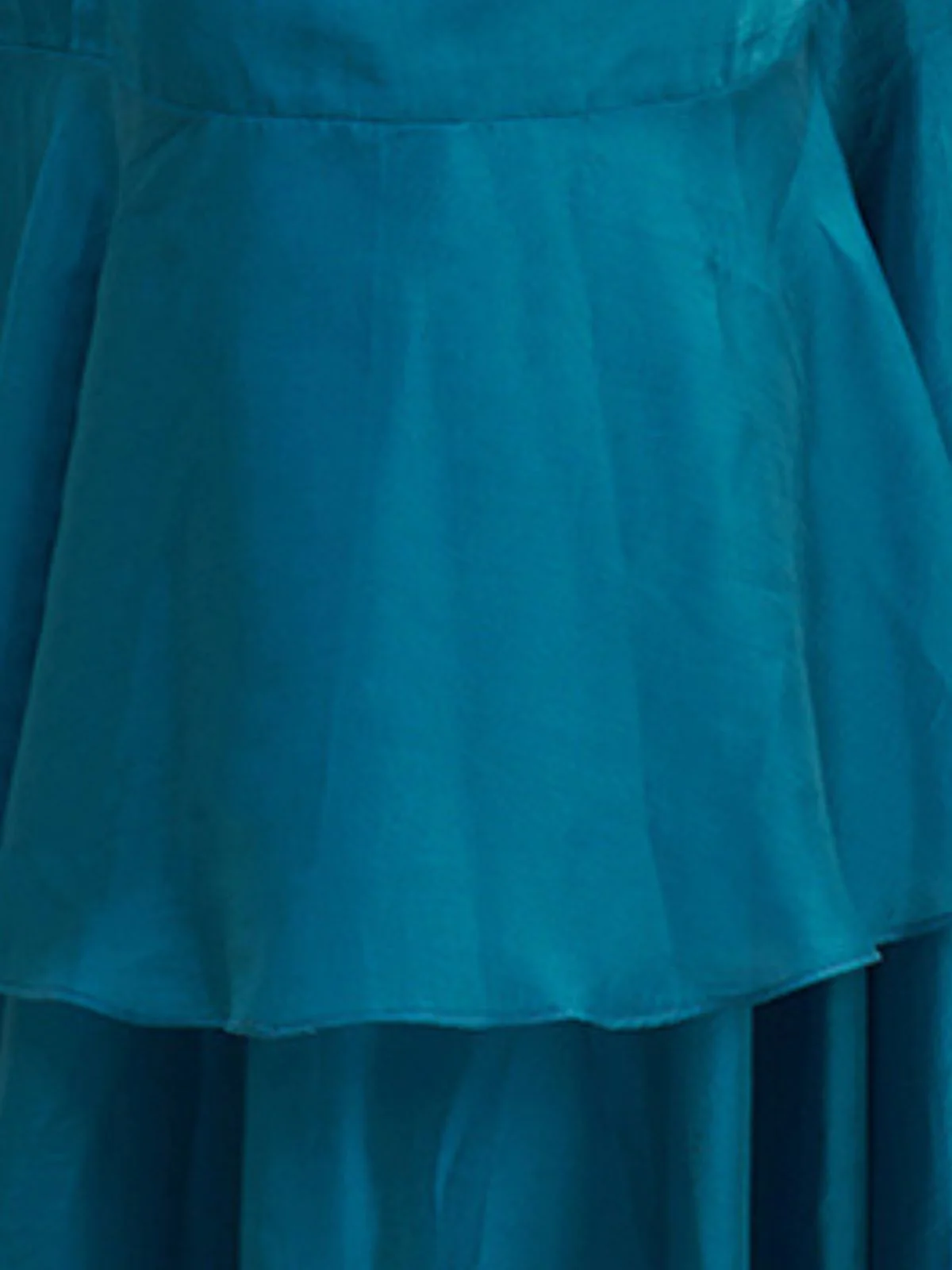Odette Blue Organza Solid Ready To Wear Saree With Stitched Blouse For Women - Image 8
