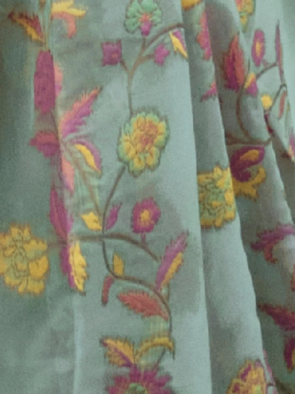 Odette Blue Organza Woven Saree With Unstitched Blouse For Women - Image 3
