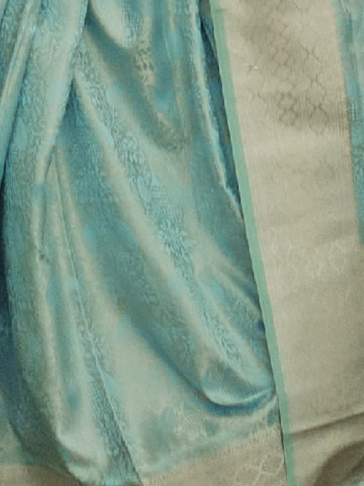 Odette Blue Silk Blend Woven Saree With Unstitched Blouse For Women - Image 3