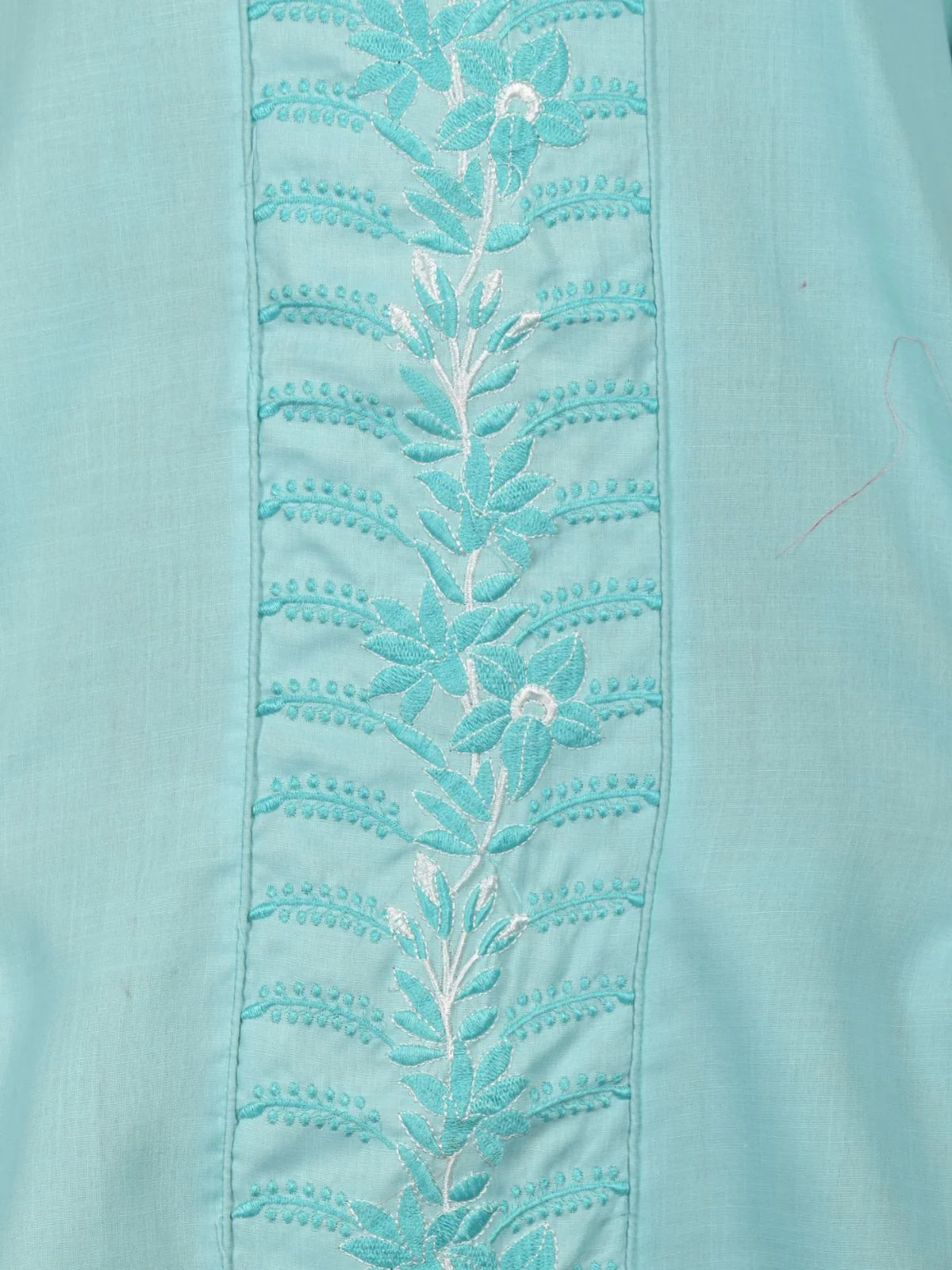Odette Blue Straight Embroidered Stitched Kurta For Women - Image 5