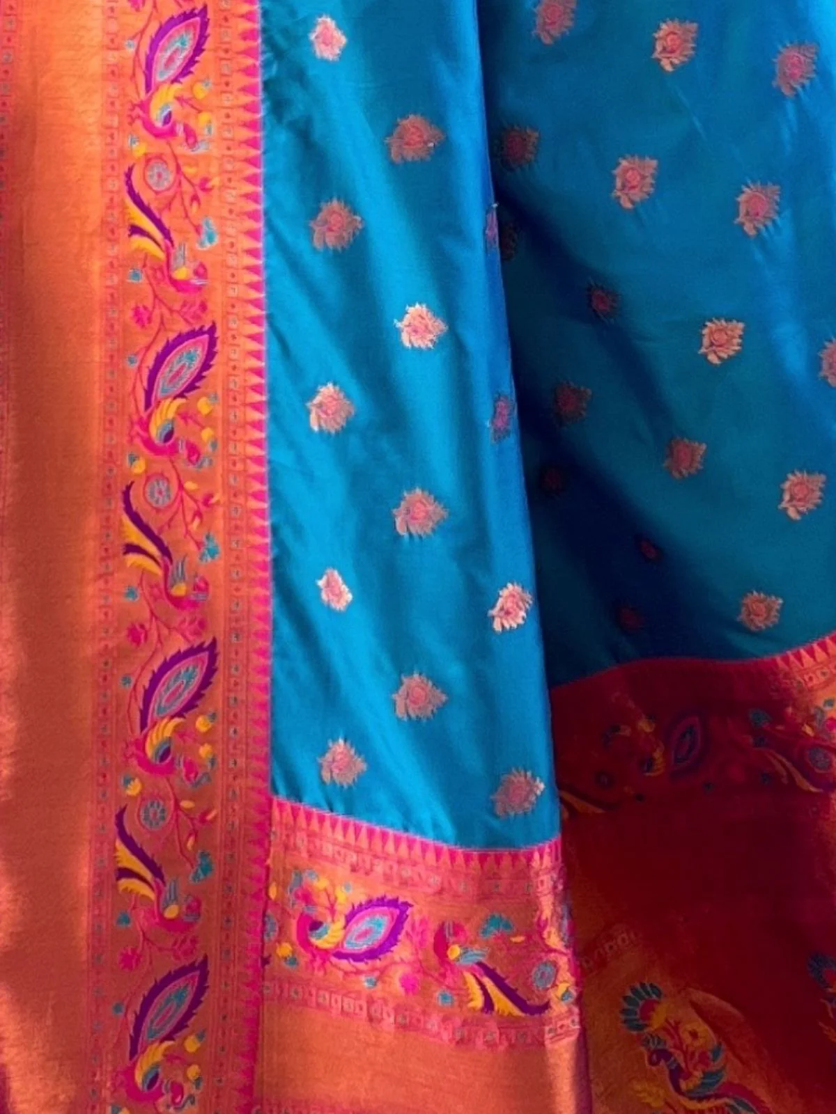 Odette Blue Woven Design Silk Blend Saree With Unstitched Blouse For Women - Image 4