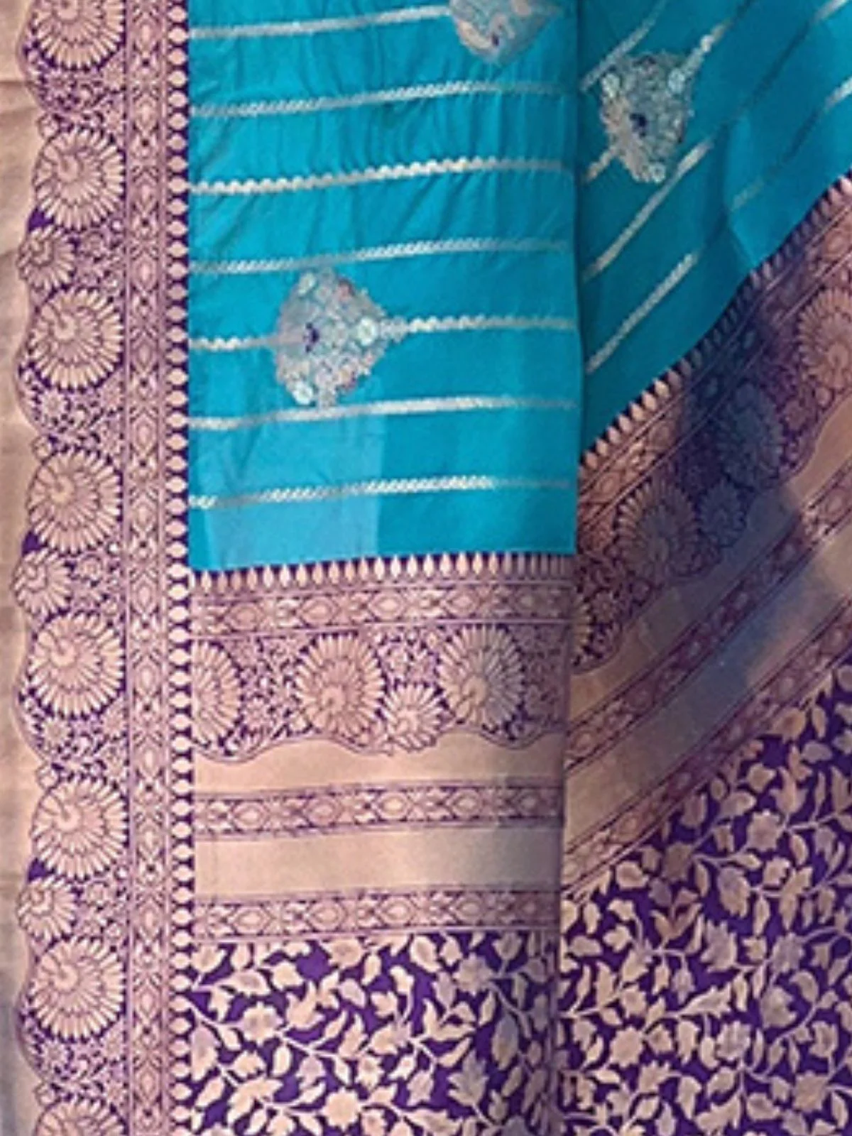 Odette Blue Woven Design Soft Silk Saree With Unstitched Blouse For Women - Image 4