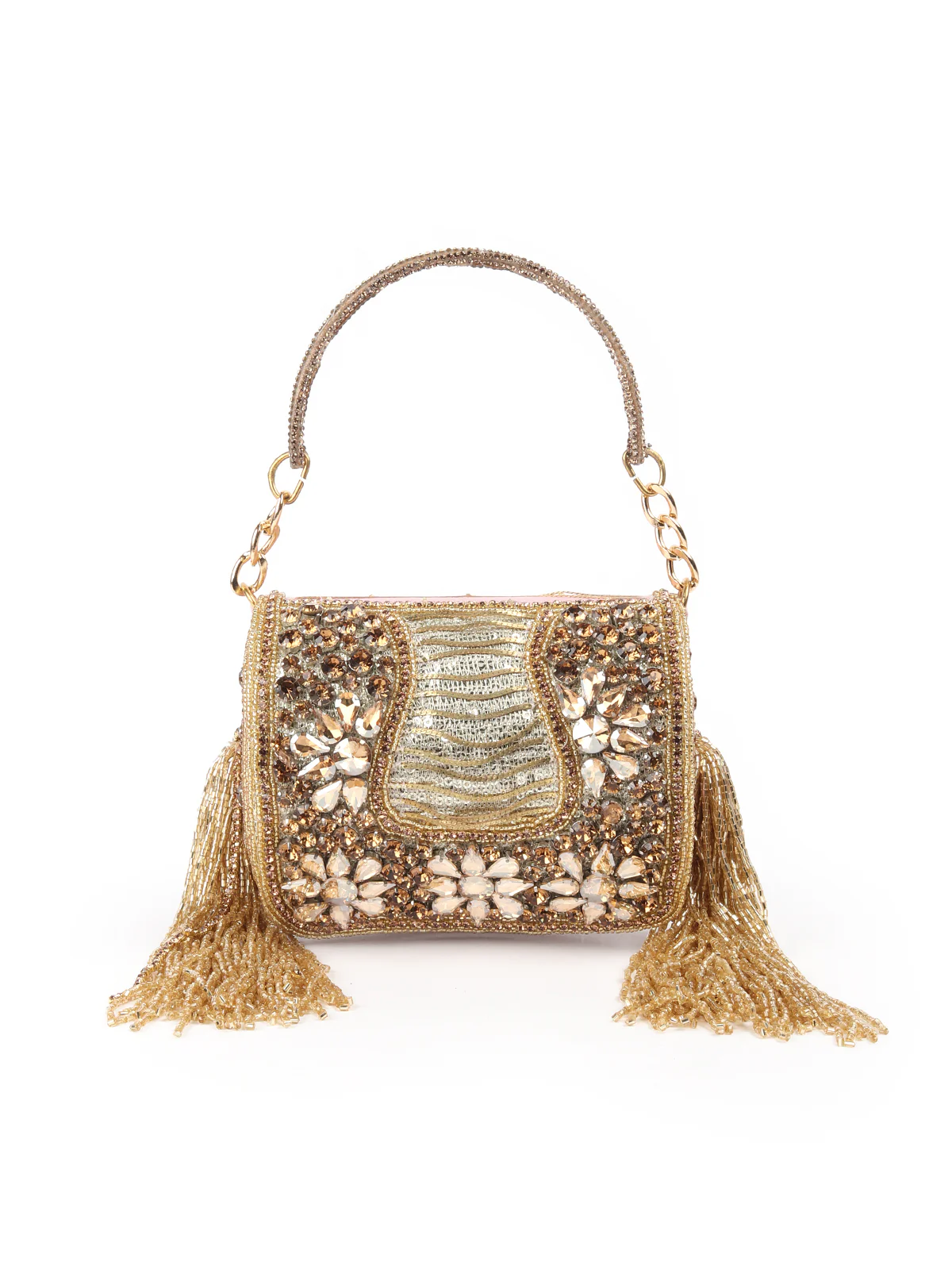 Odette Blush Pink Embellished Clutch For Women - Image 3