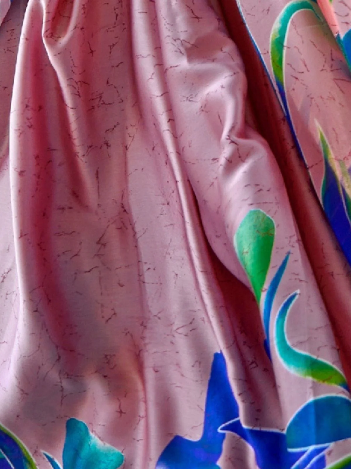 Odette Blush Pink Satin Printed Saree With Unstitched Blouse For Women - Image 3