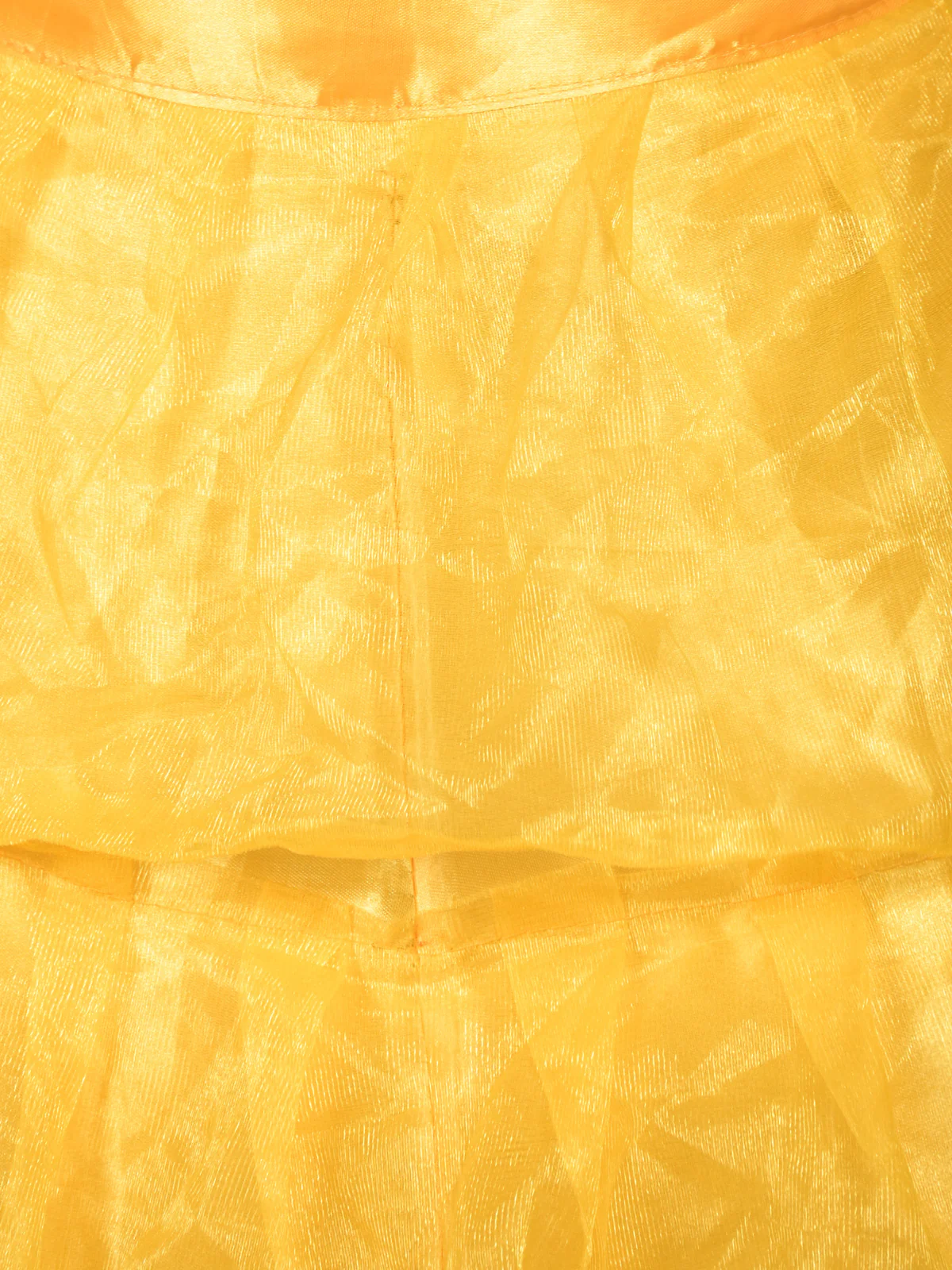 Odette Bright Yellow Net Semi-Stitched Lehenga with Embroidered Unstitched Blouse for Women - Image 5