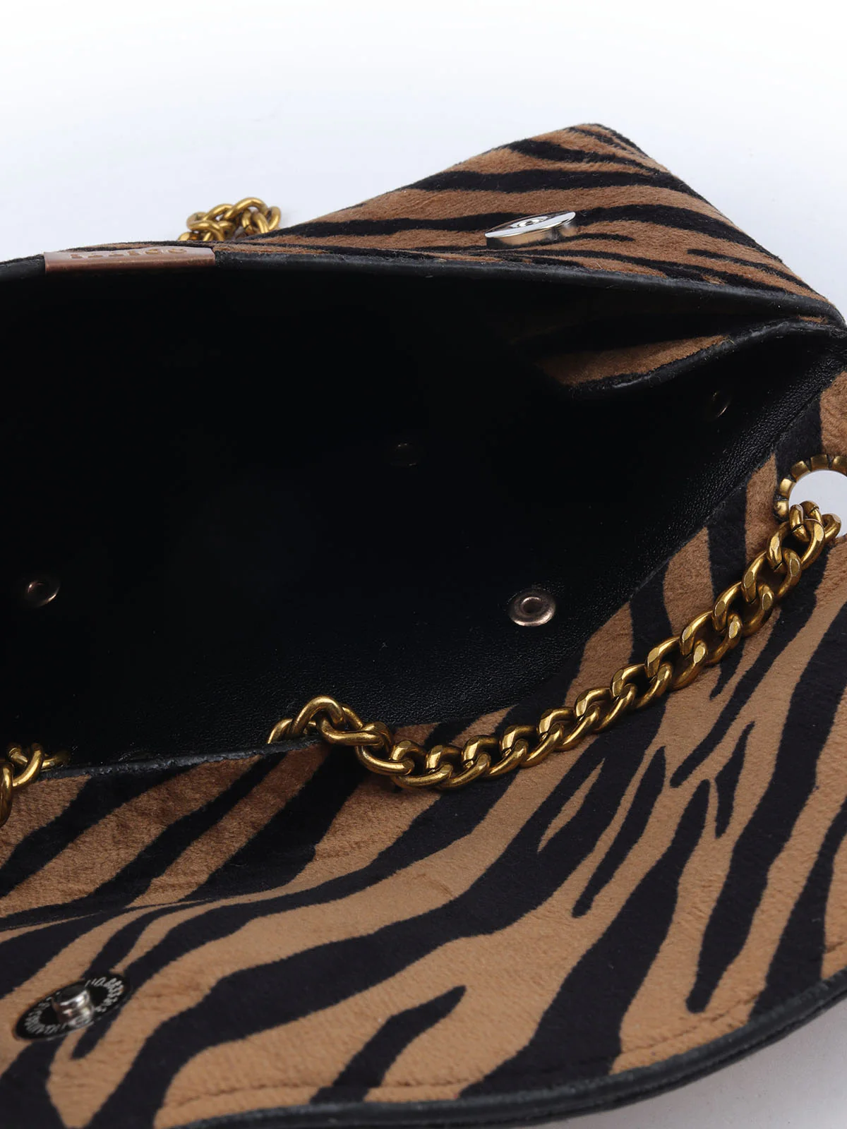 Odette Brown And Black Suede Printed Sling Bag For Women - Image 6