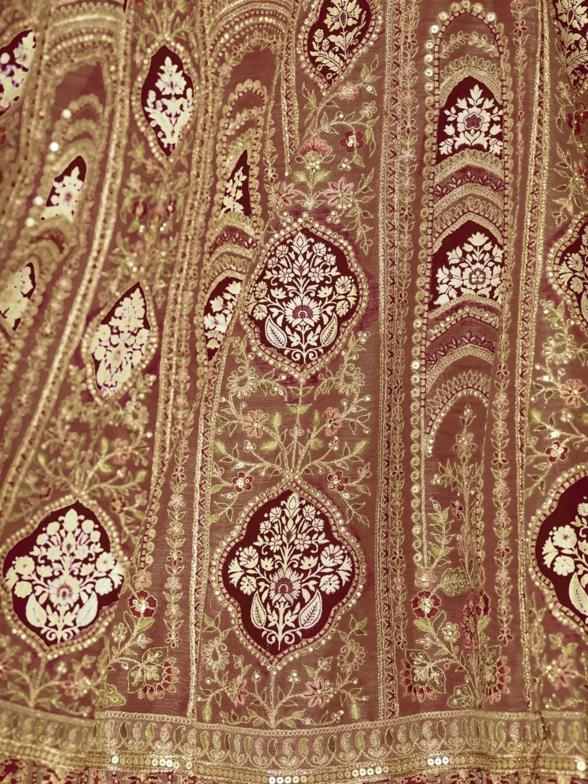 Odette Brown Banarasi Silk Embroidered Semi-Stitched Lehenga For Women - Image 6