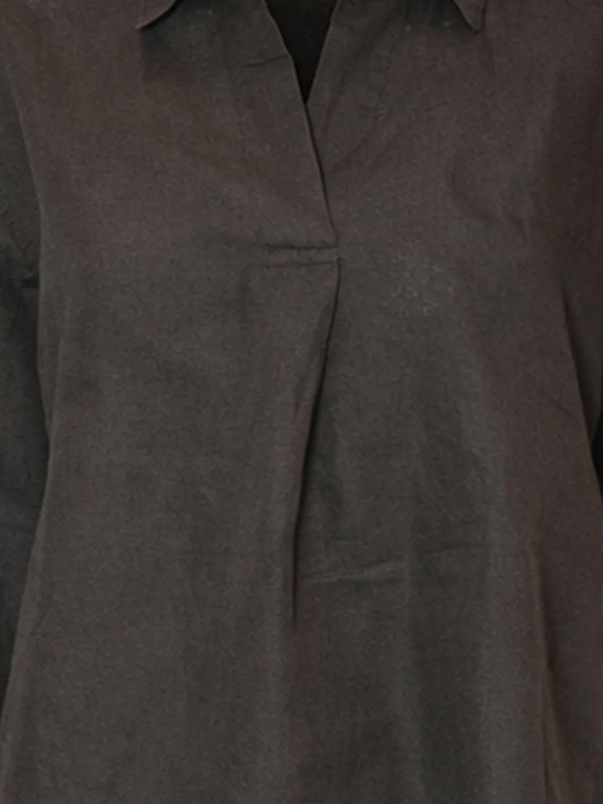 Odette Brown Cotton Blend Solid Top For Women - Image 4
