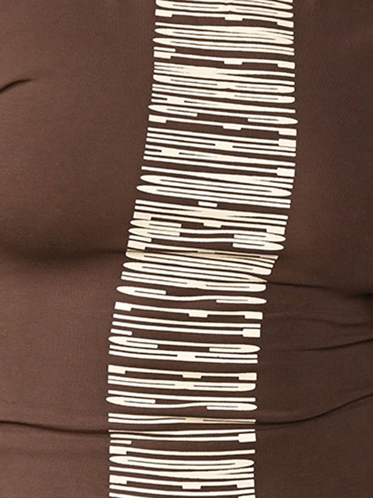 Odette Brown Cotton Jersey Printed Top For Women - Image 6