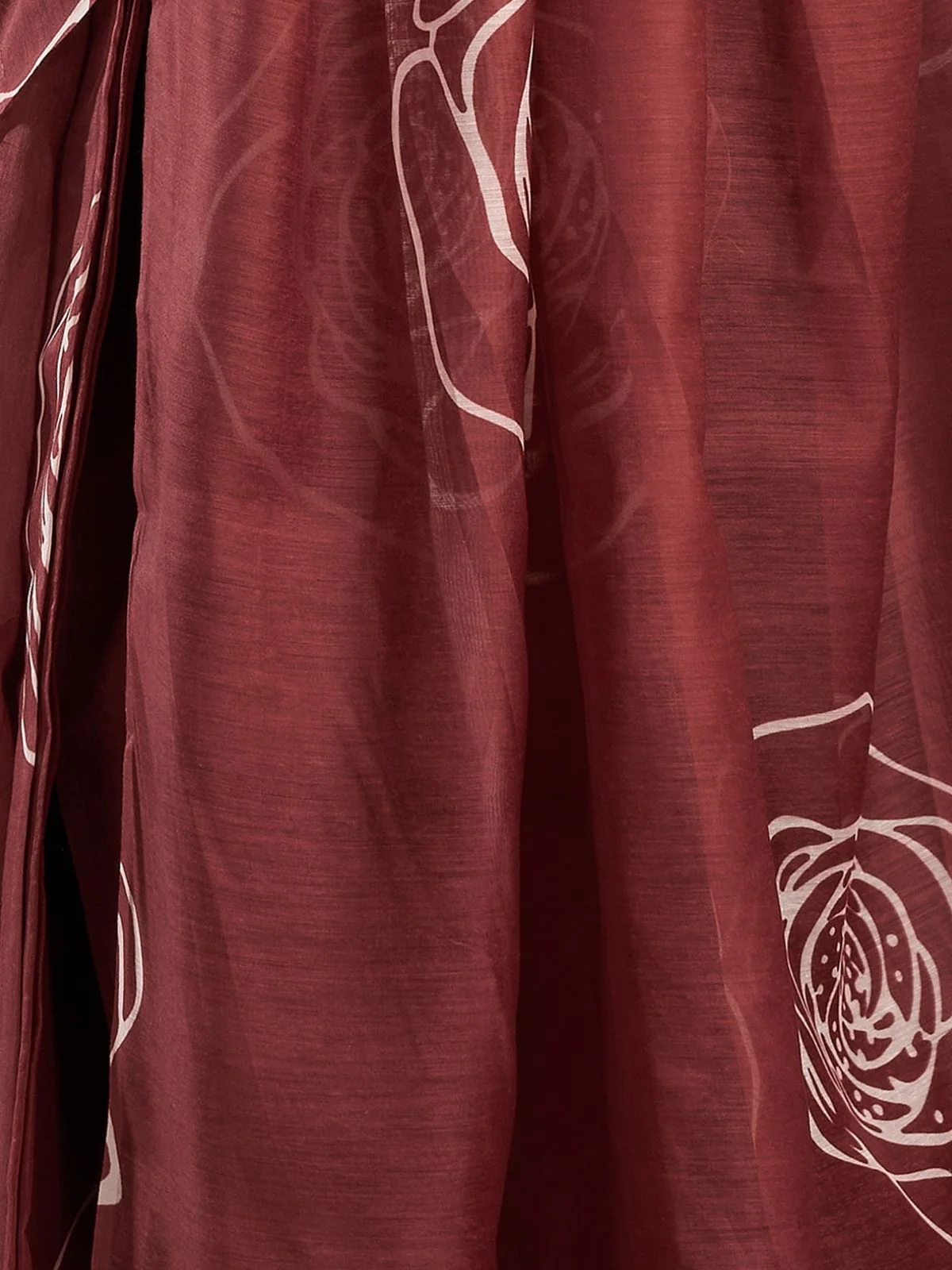 Odette Brown Cotton Linen Zari Work Saree For Women - Image 6