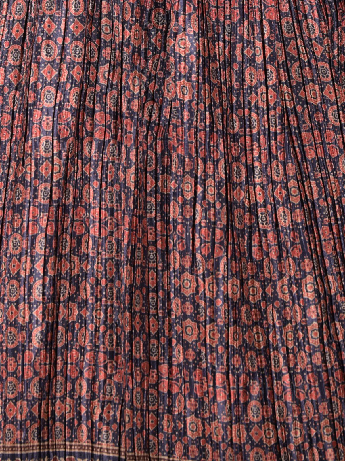 Odette Brown Crushed Chinon Printed Indo-Western Dress For Women - Image 5