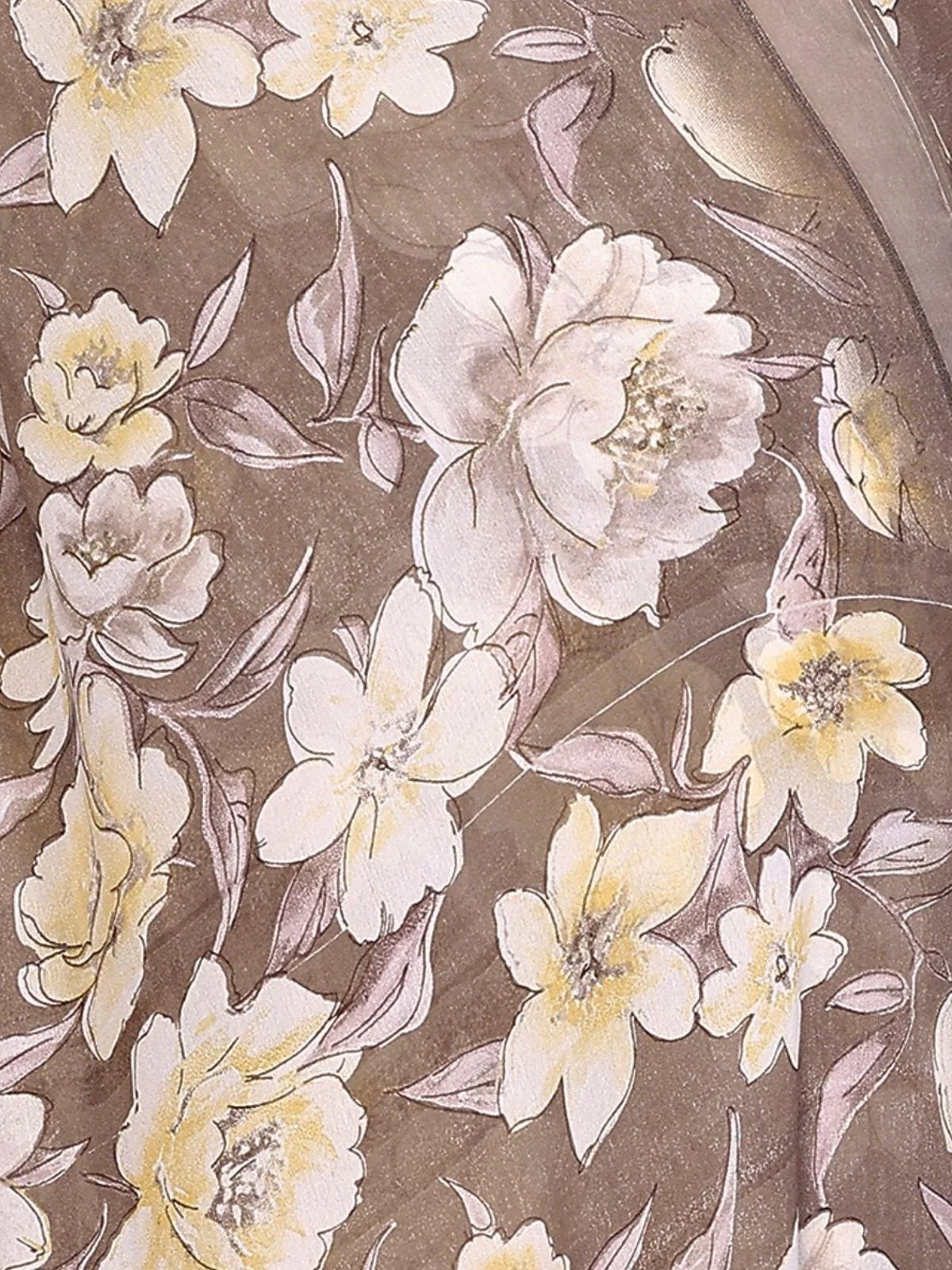 Odette Brown Georgette Floral Print Saree For Women - Image 5