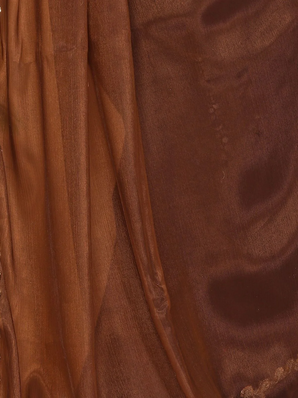 Odette Brown Georgette Lace Work Saree For Women - Image 5