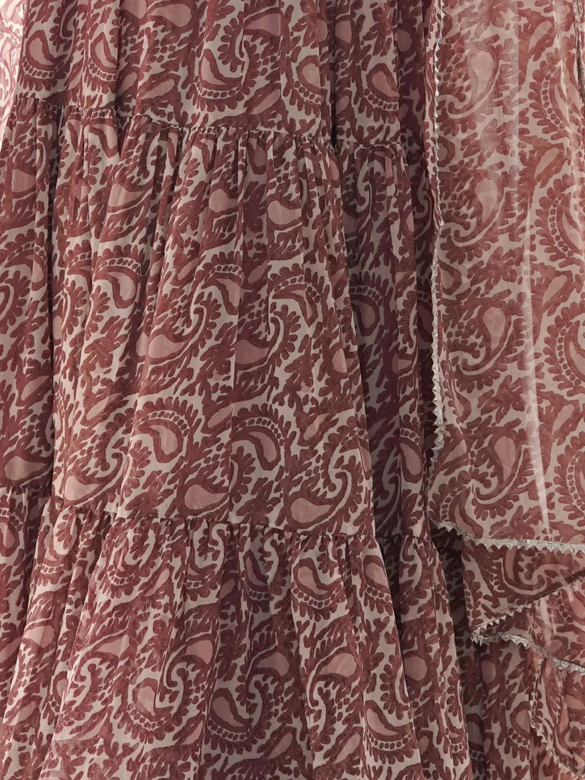 Odette Brown Georgette Printed Kurta Set For Women - Image 4