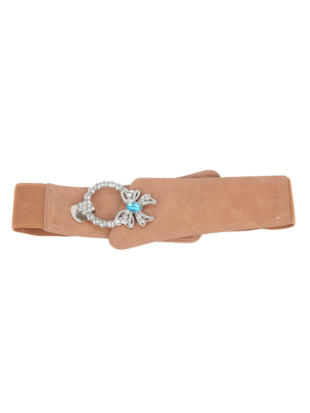 Odette Brown Leather Embellished Waist Belt for Women - Image 4