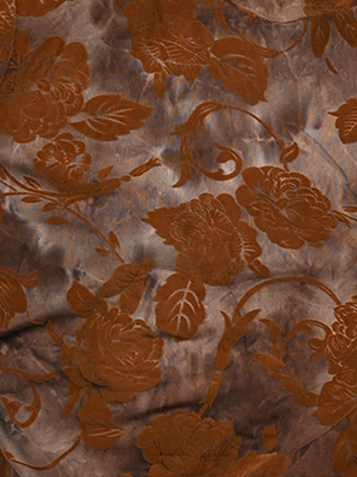 Odette Brown Net Printed Top For Women - Image 6