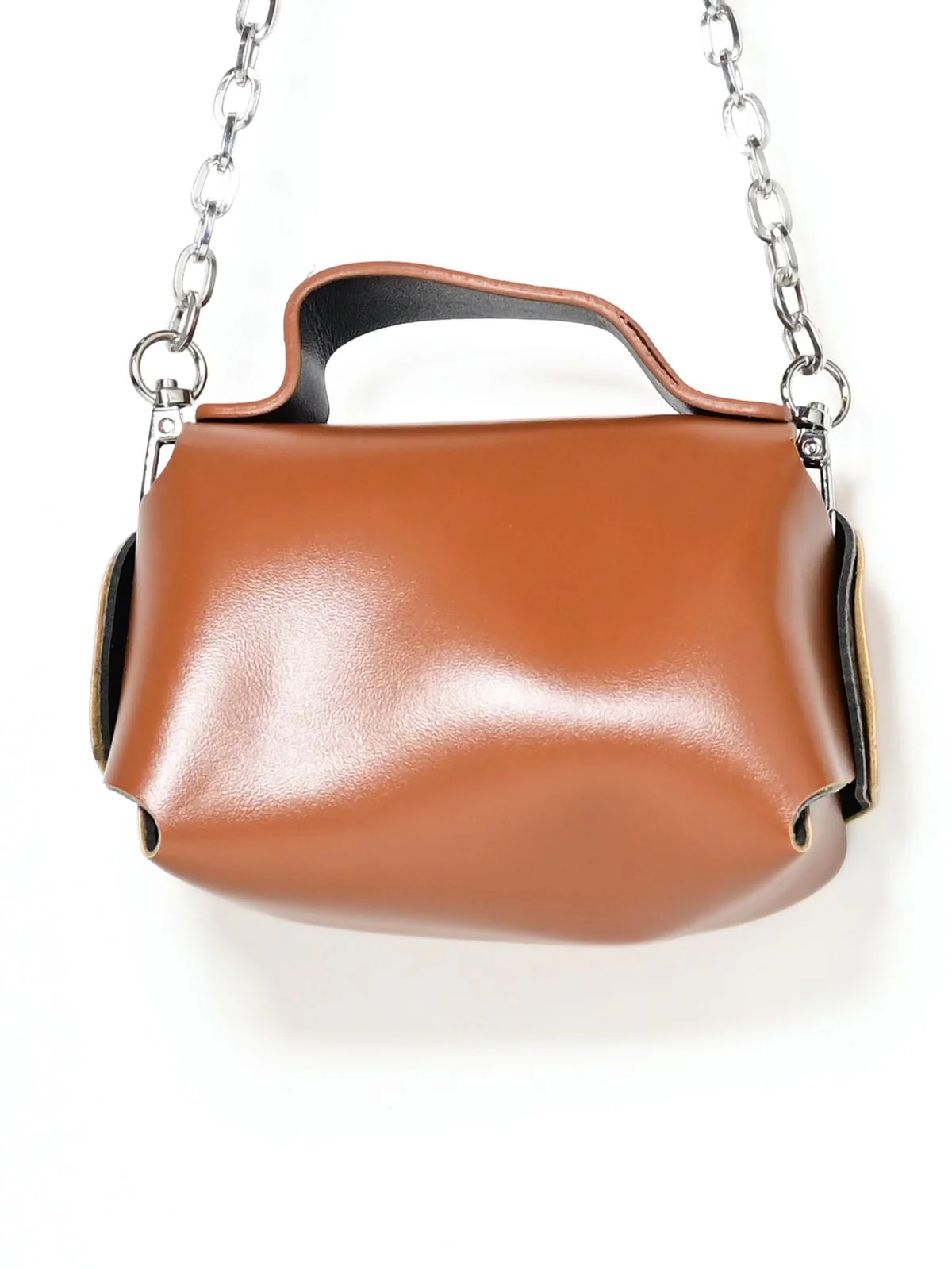 Odette Brown PU And Alloy Metallic Design Belt Bag For Women - Image 5