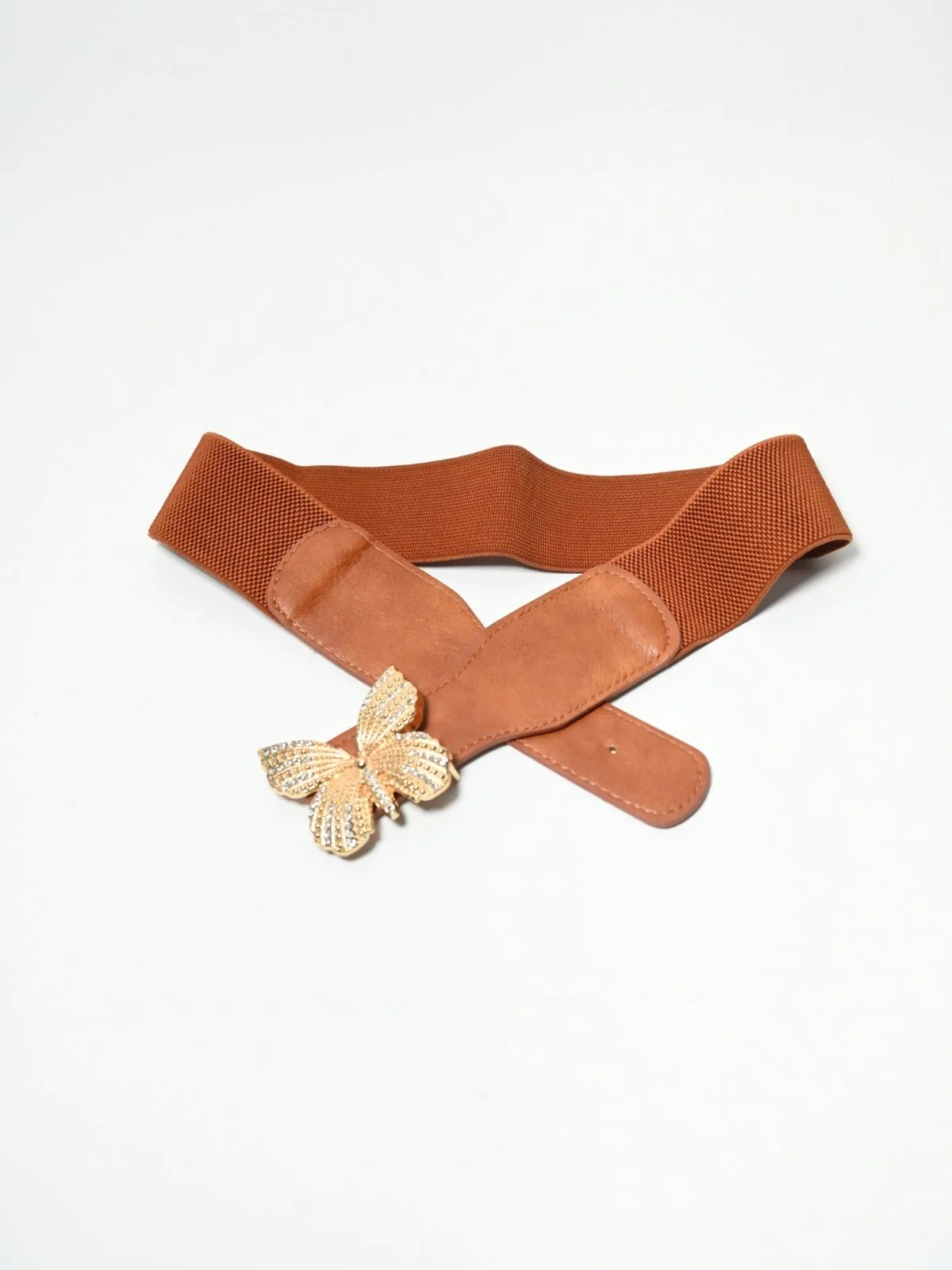 Odette Brown PU Embellished Belt For Women - Image 7