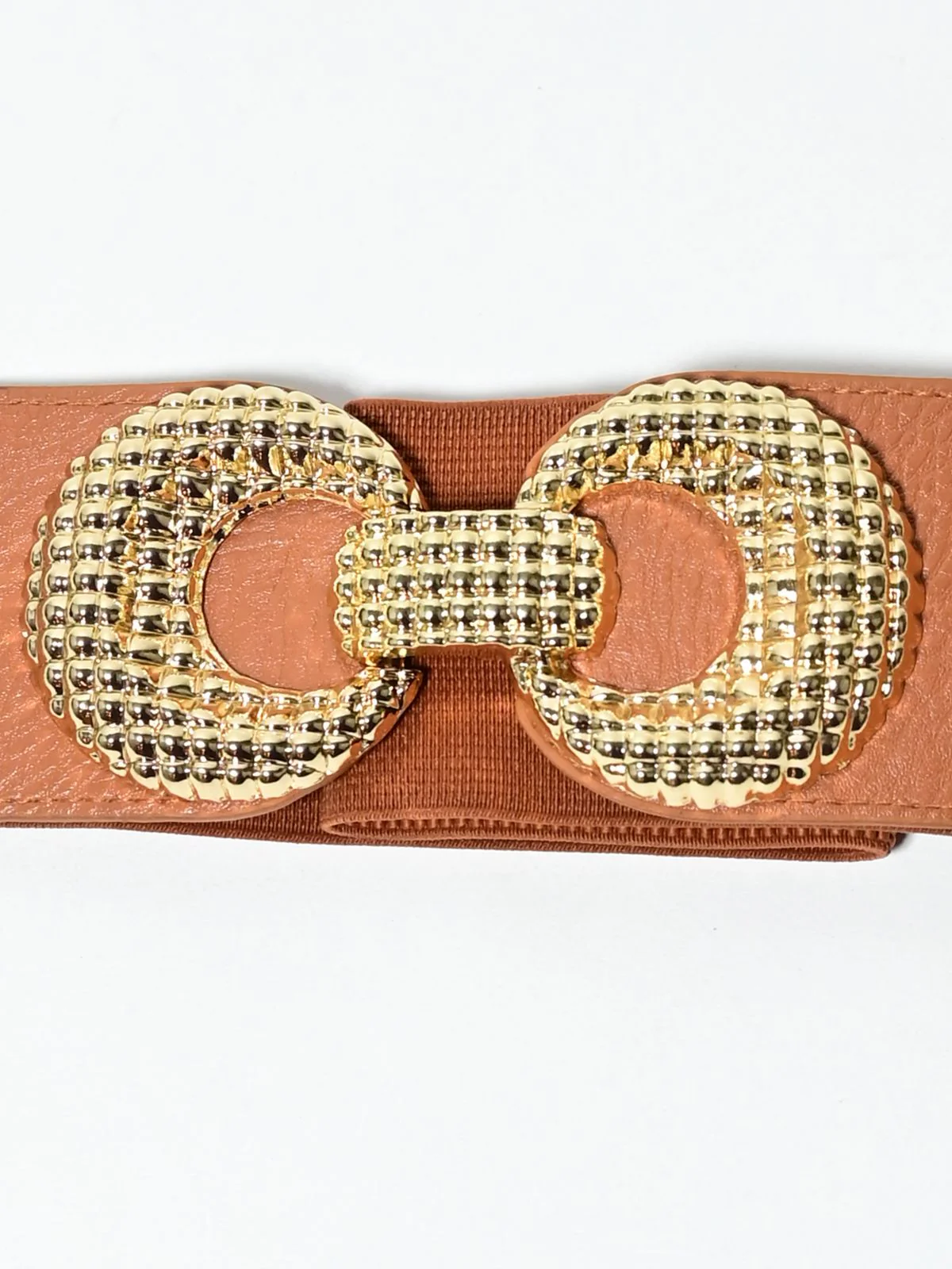 Odette Brown PU Metallic Belt For Women - Image 3