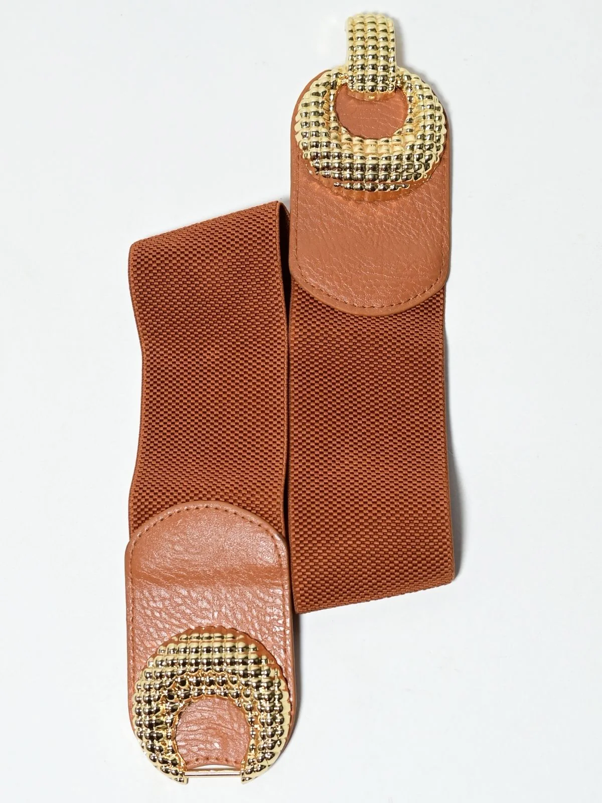 Odette Brown PU Metallic Belt For Women - Image 5