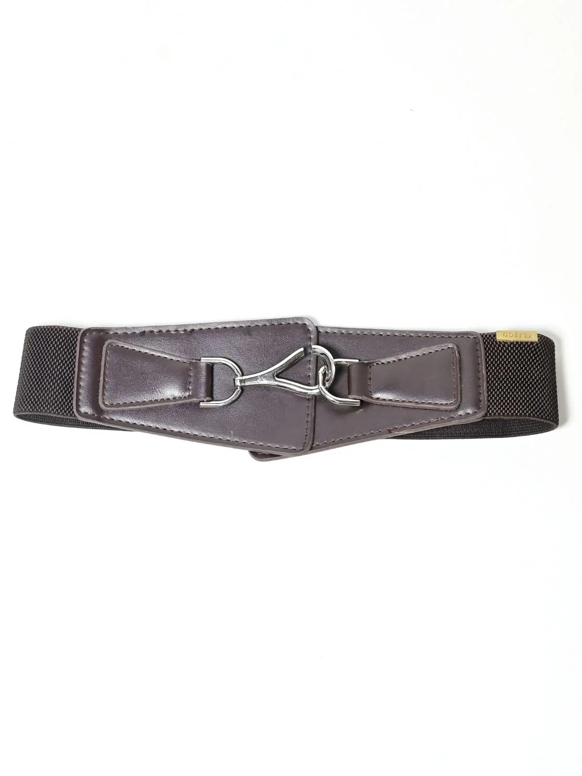 Odette Brown PU Self Design Belt For Women - Image 3