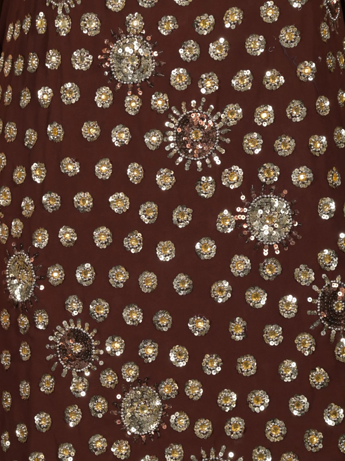 Odette Brown Sequins Embroidered Semi Stitched Kurta Set With Dupatta For Women - Image 5