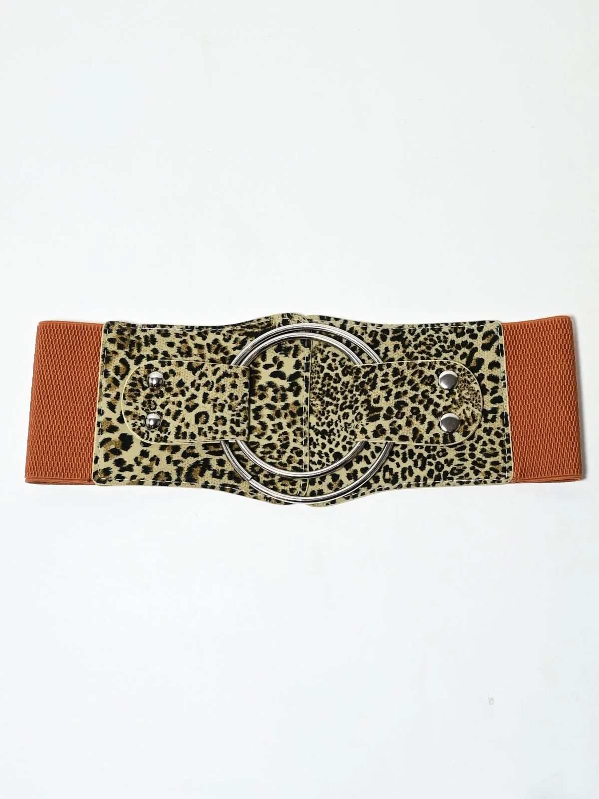 Odette Brown Suede Printed Belt For Women - Image 3