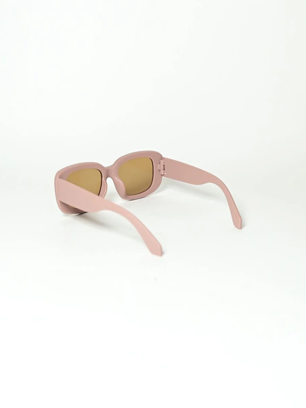 Odette Brown Tinted Acrylic Solid Sunglasses For Women - Image 7