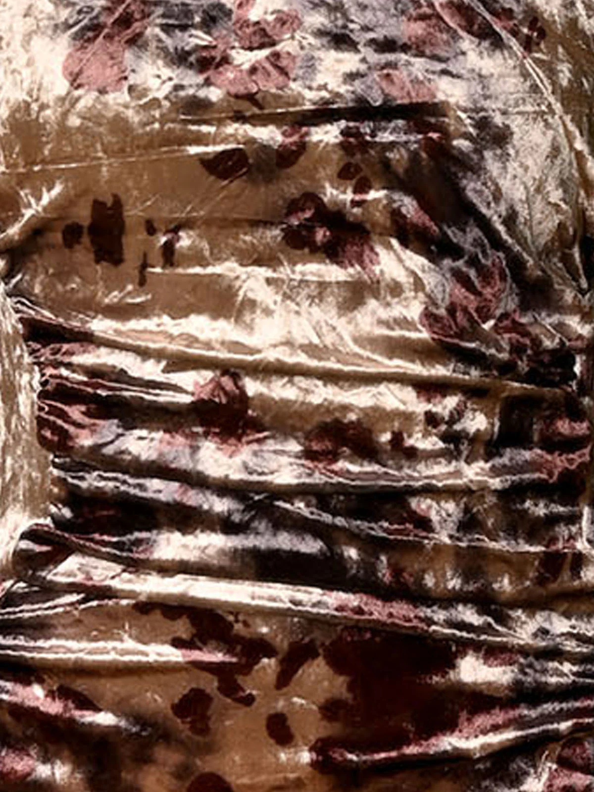 Odette Brown Velvet Printed Dress For Women - Image 5