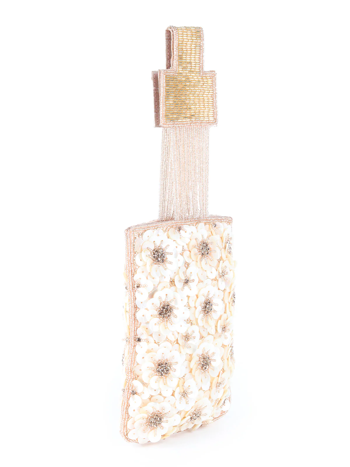 Odette Cream Beads Embroidered Clutch for Women - Image 4