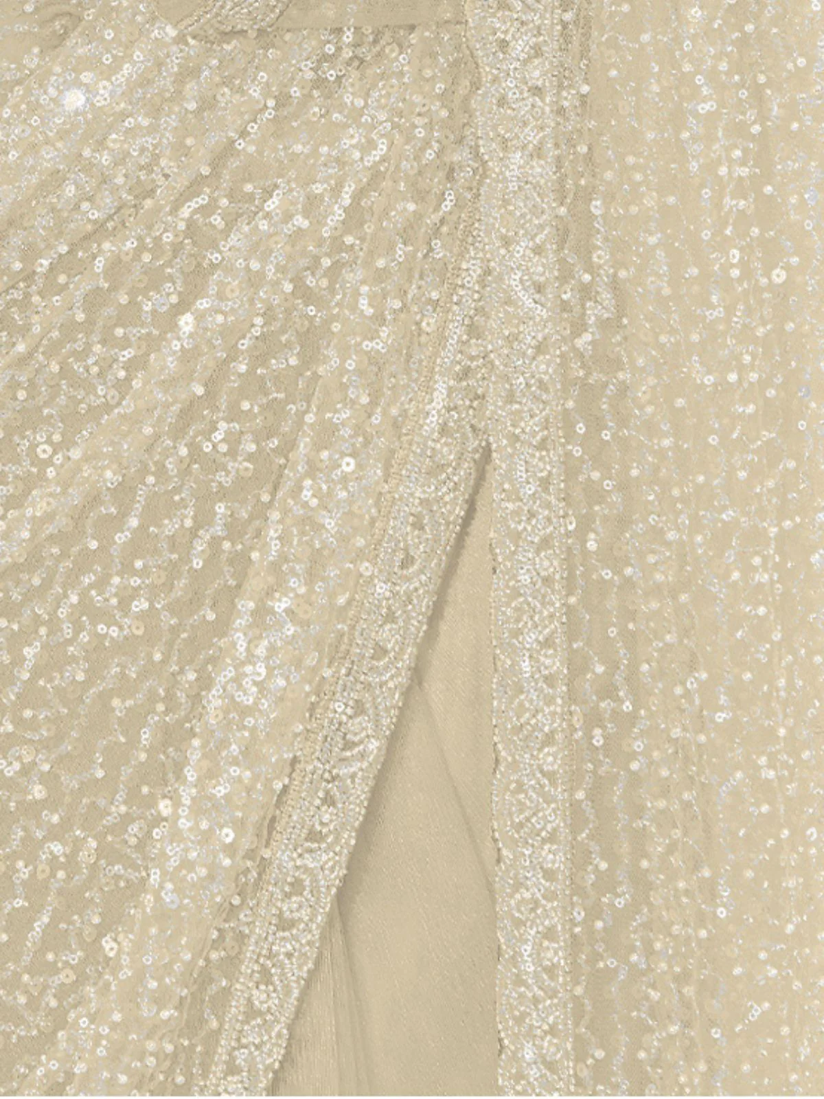 Odette Cream Embellished Net Saree With Unstitched Blouse For Women - Image 3