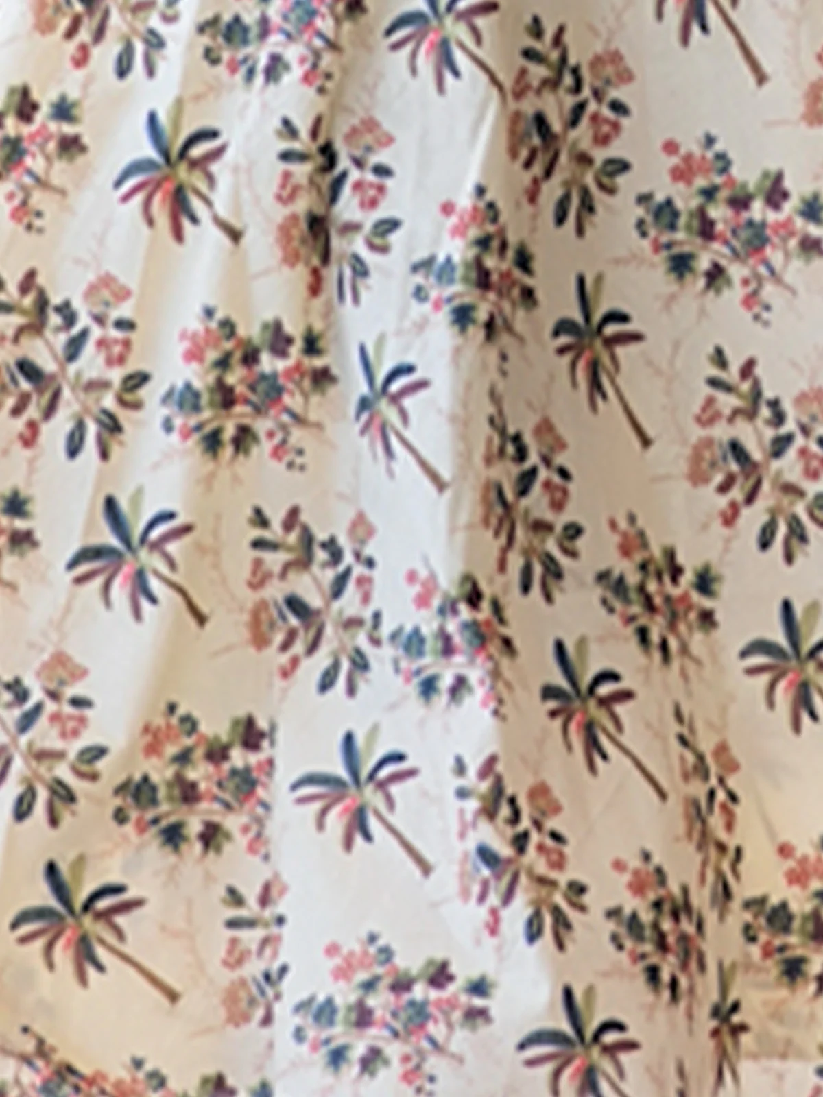 Odette Cream Muslin Printed Stitched Gown for Women - Image 4