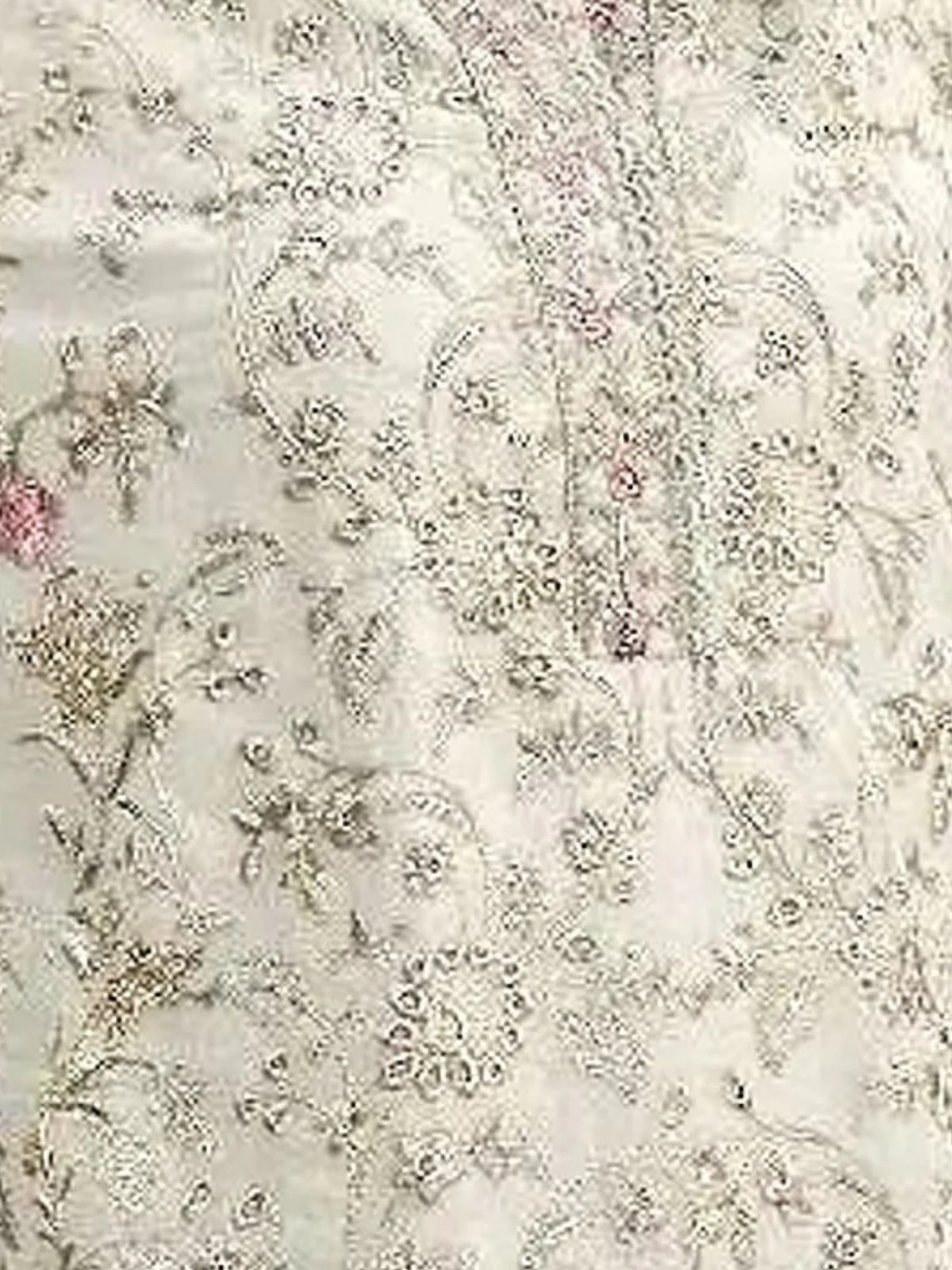 Odette Cream Organza Embroidered Semi-Stitched Kurta Set For Women - Image 3