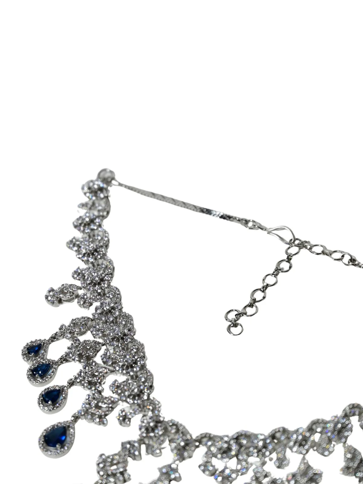 Odette Dark Blue Alloy Embellished Jewellery Set For Women - Image 6