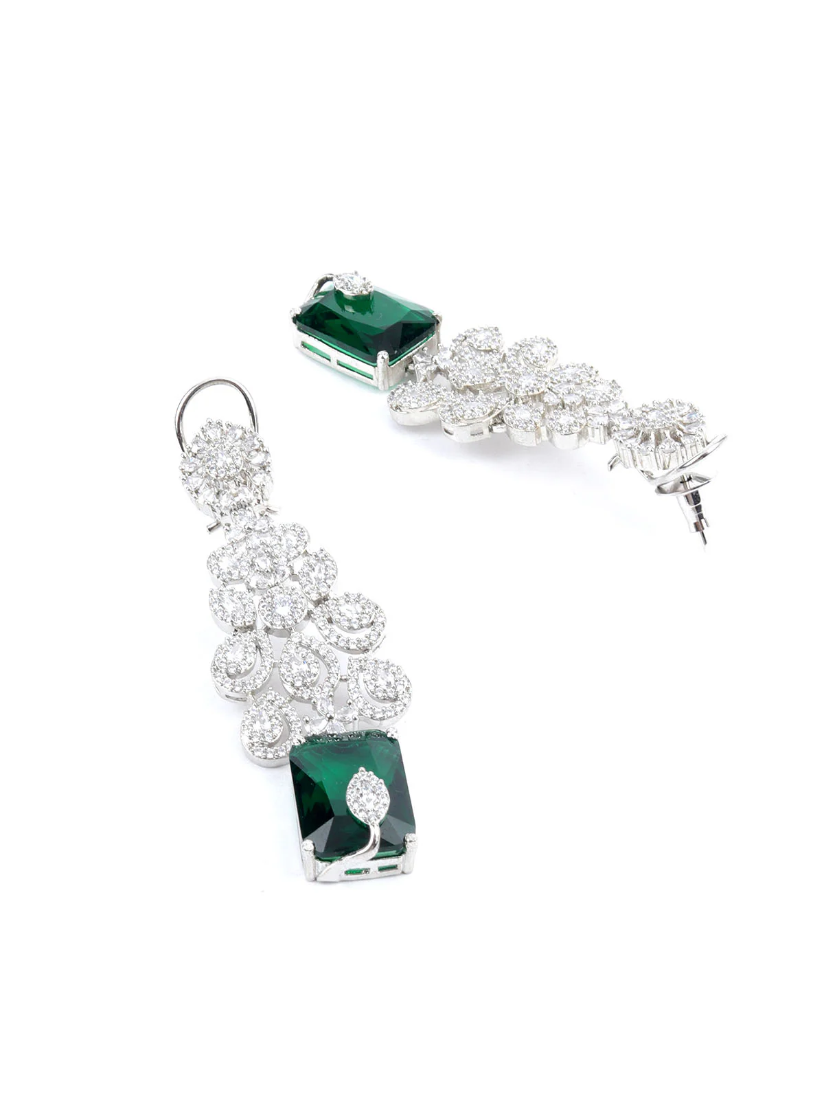 Odette Dark Green Alloy Embellished Jewellery Set For Women - Image 6