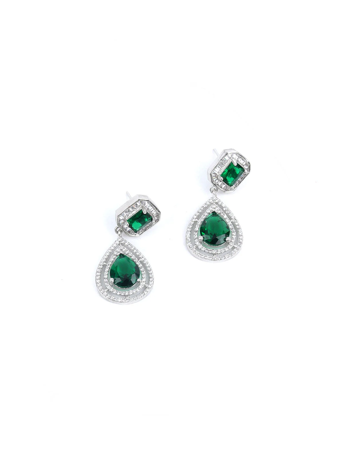 Odette Dark Green Alloy Embellished Jewellery Set For Women - Image 3