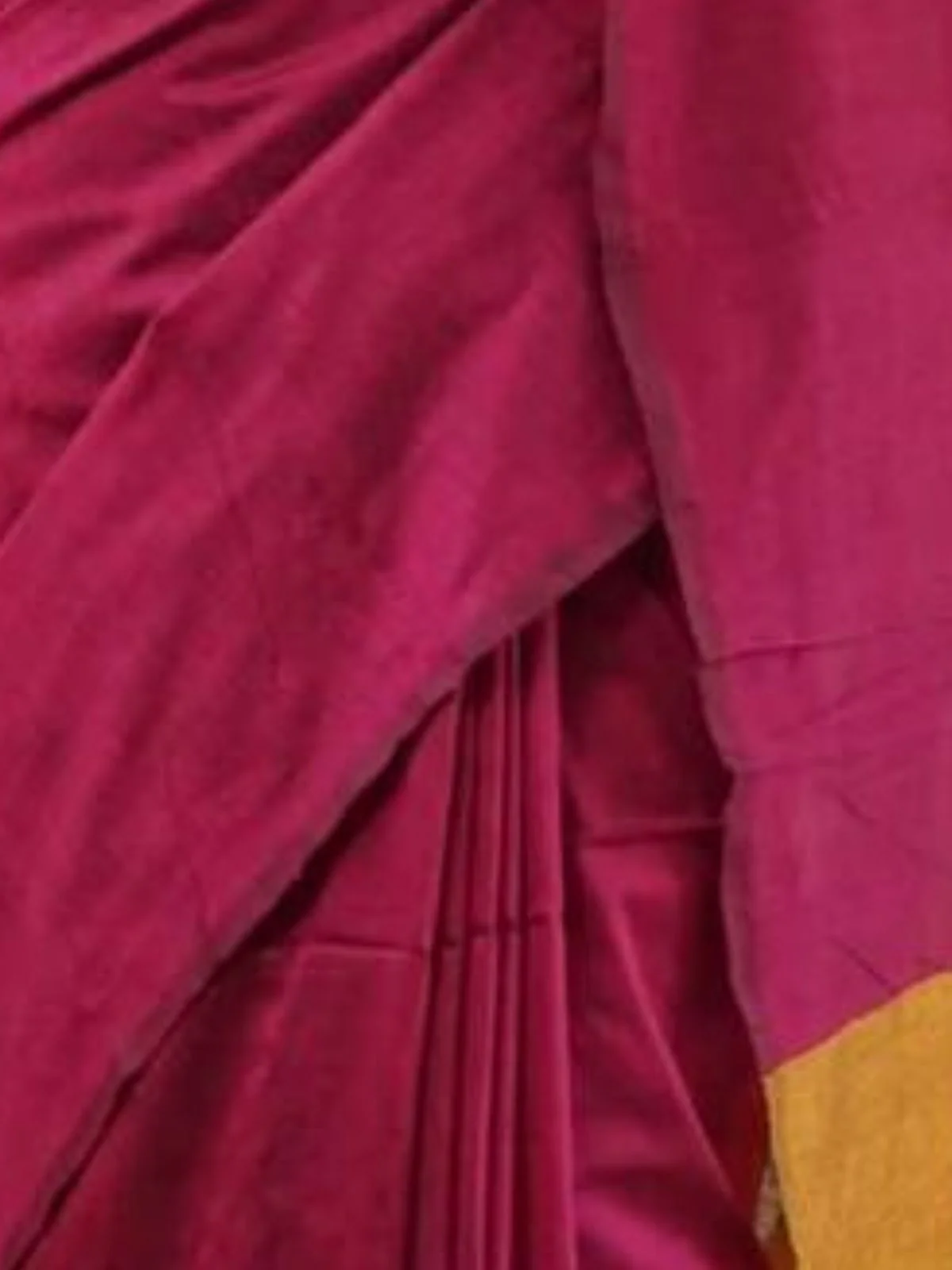 Odette Dark Pink Cotton Blend Solid Saree For Women - Image 4