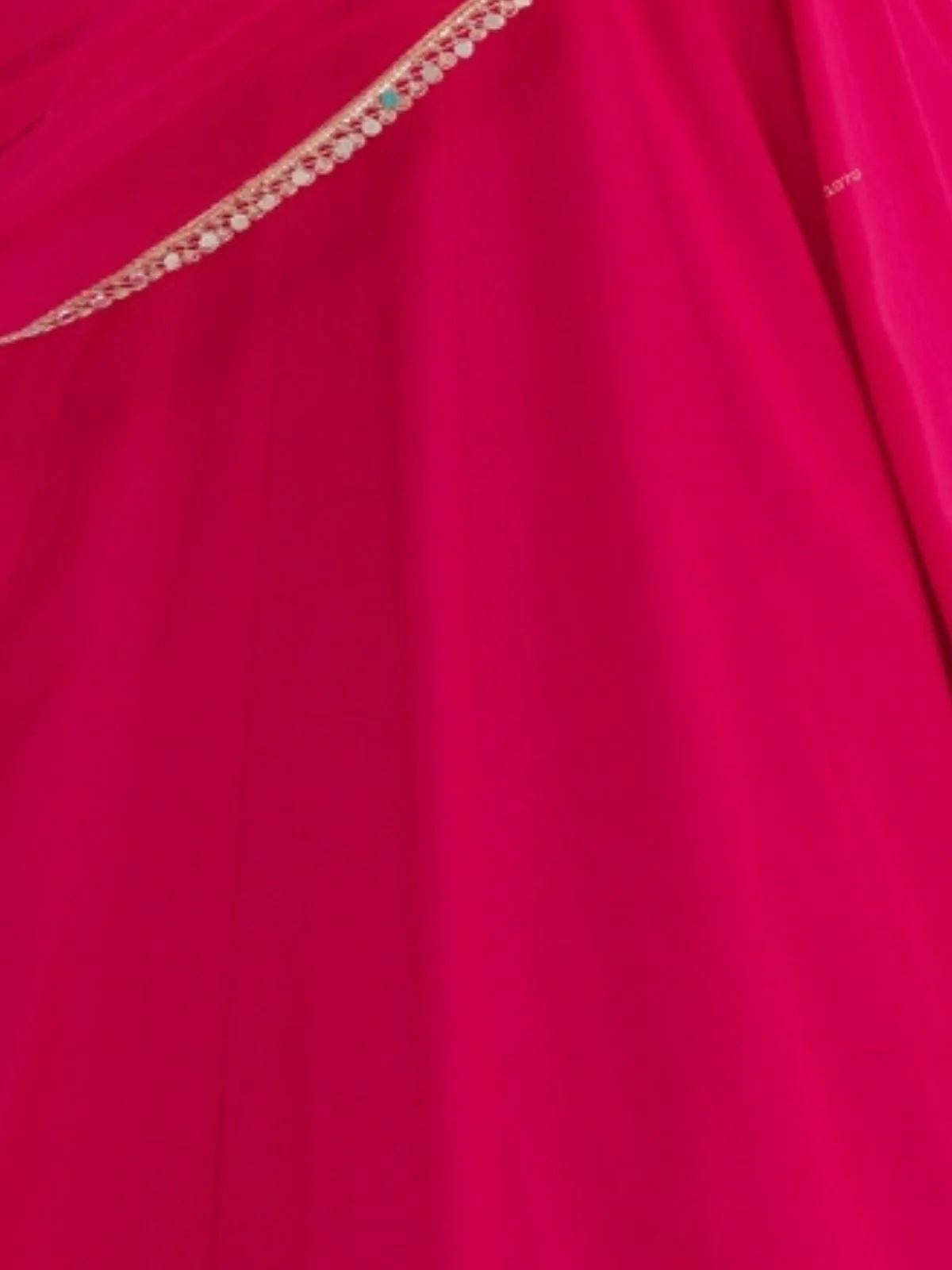 Odette Dark Pink Silk Blend Embellished Kurta Set For Women - Image 6
