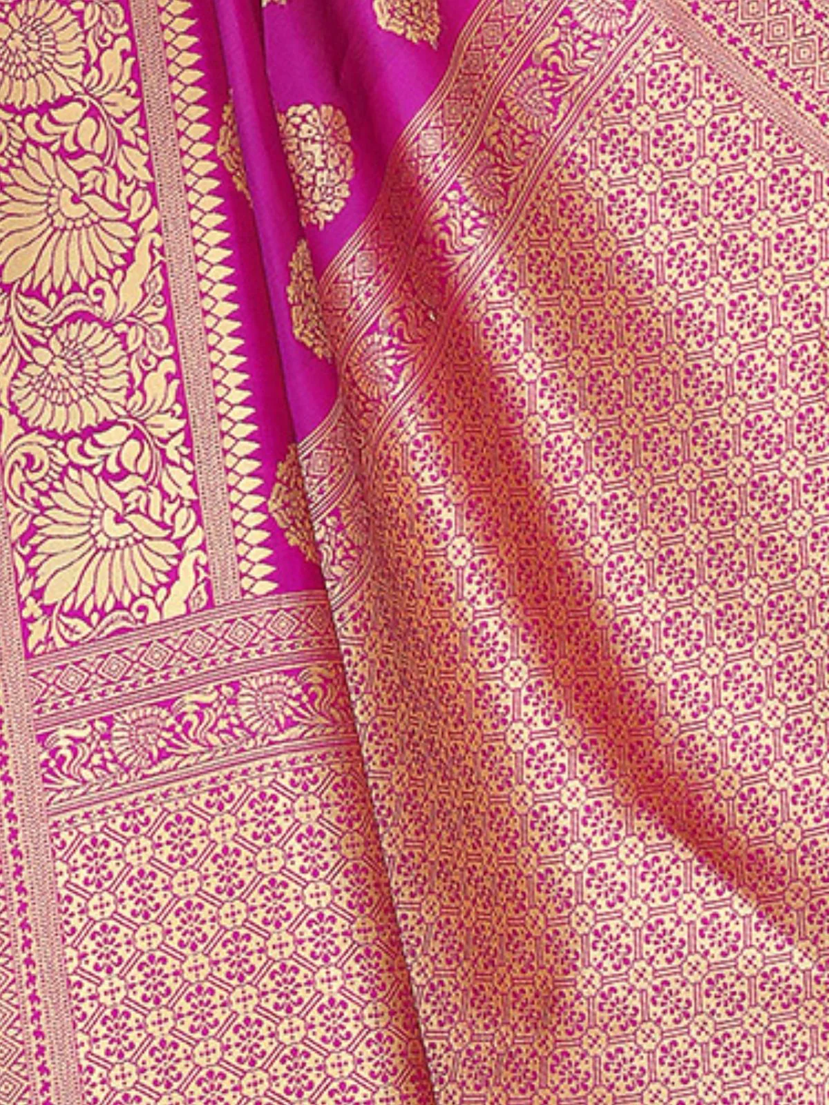 Odette Dark Pink Silk Blend Embellished Saree For Women - Image 6