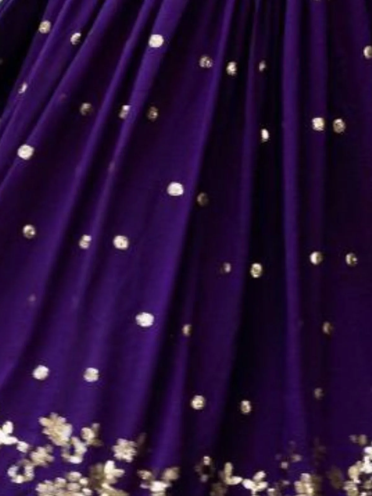 Odette Deep Purple Silk Blend Embellished Semi Stitched Lehenga For Women - Image 5