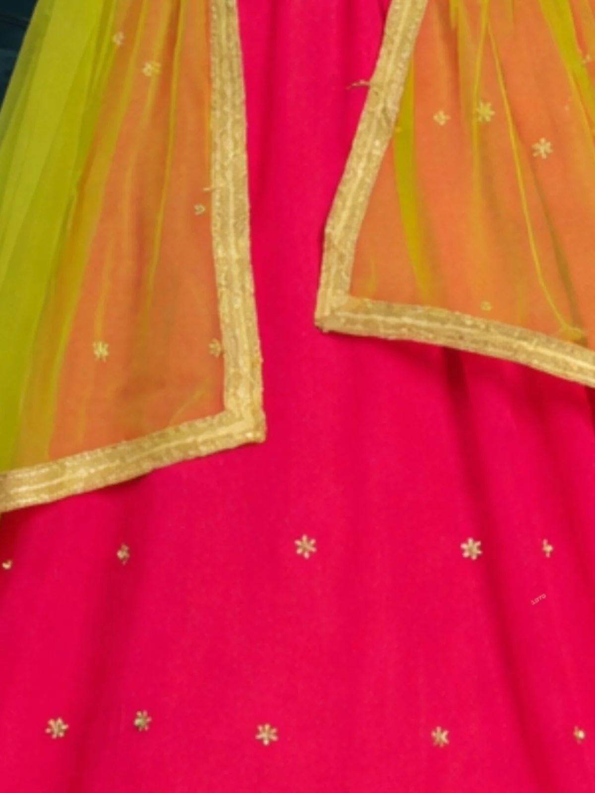 Odette Dark Pink Georgette Embroidered Lehenga For Women - Image 4