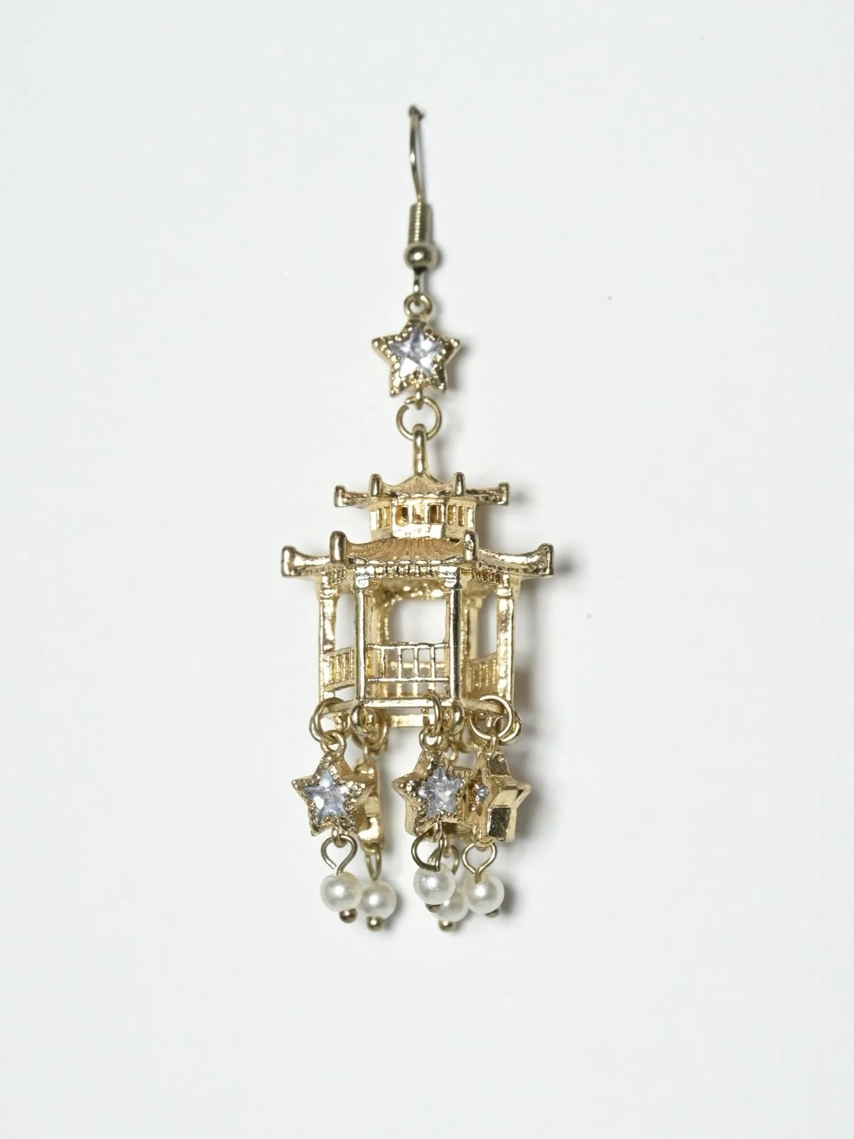 Odette Gold Alloy Embellished Earrings For Women - Image 4