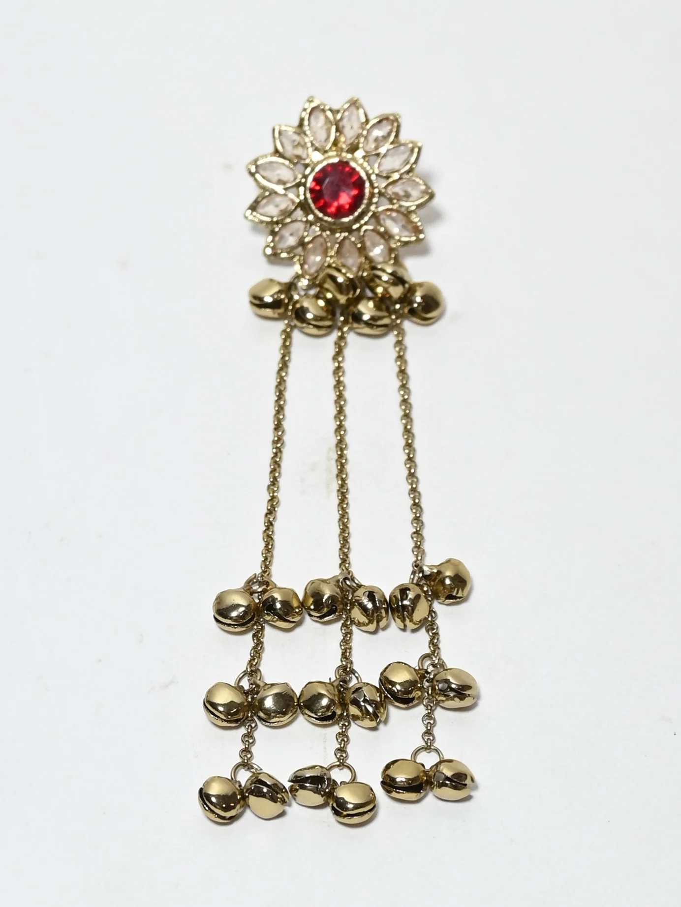 Odette Gold Alloy Stone Earrings For Women - Image 4
